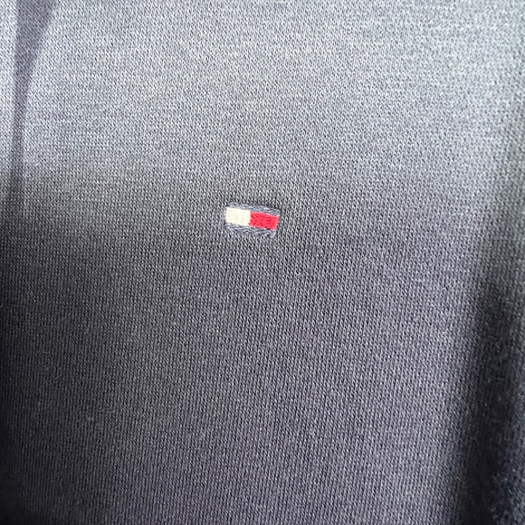 |•TOMMY HILFIGER•| Navy Signature Sleeve Hooded Sweatshirt / Hoodie Size Medium - Picture 5 of 8